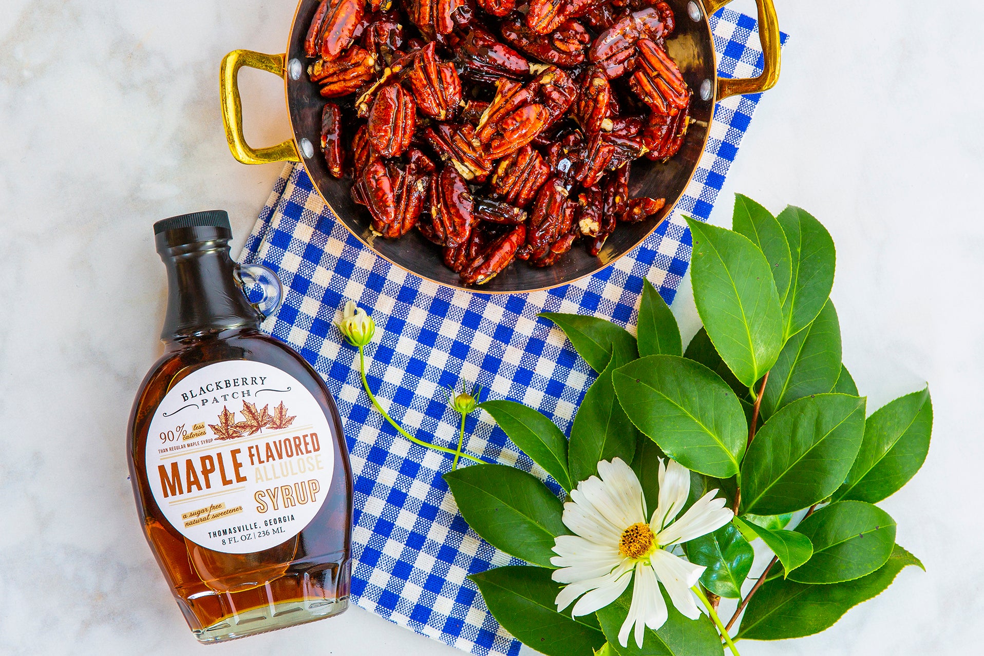 Recipe photo of Sugar Free Maple Candied Pecans using Blackberry Patch Maple Flavored Allulose Syrup
