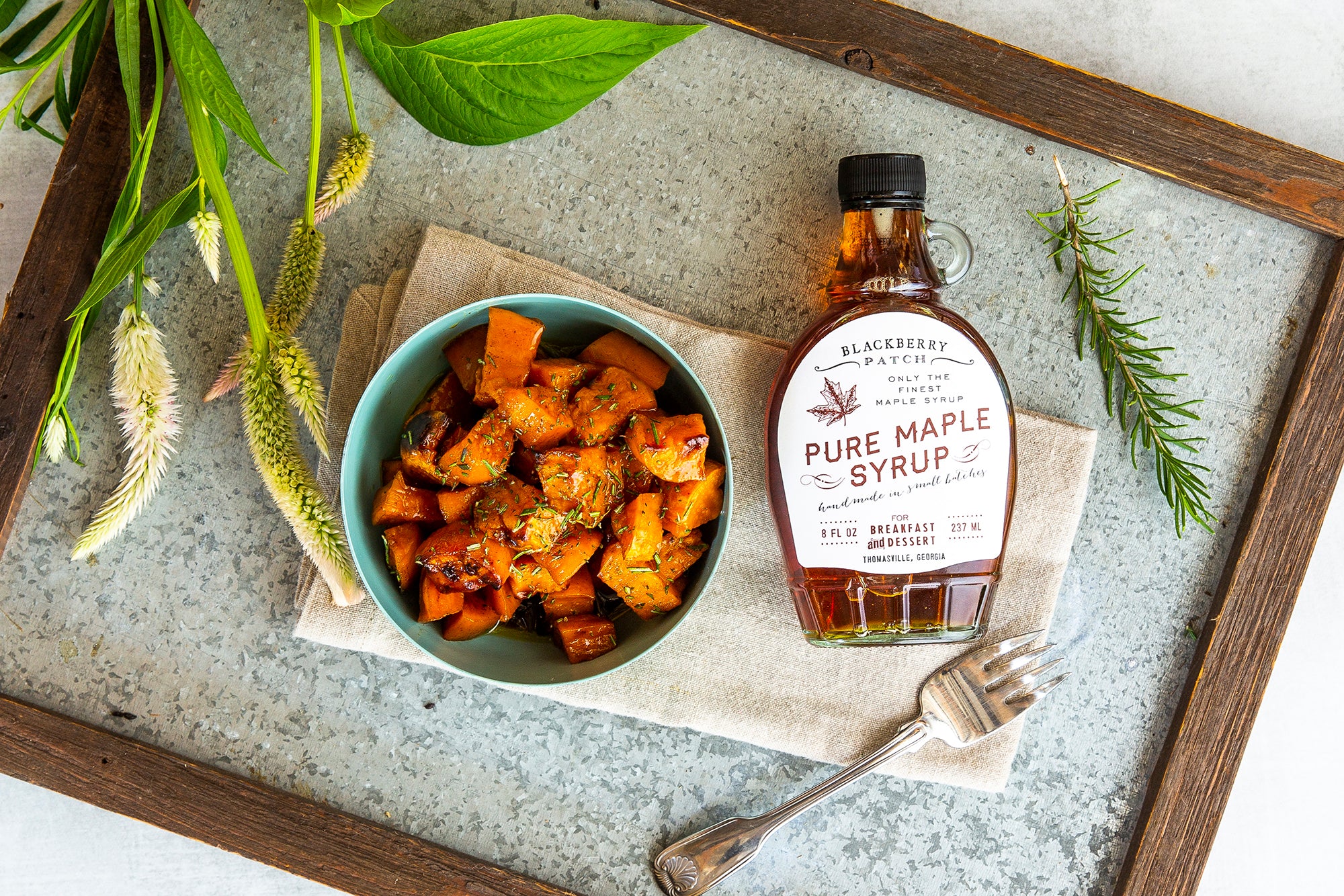 Recipe photo of Maple Glazed Sweet Potatoes using Blackberry Patch Pure Maple Syrup