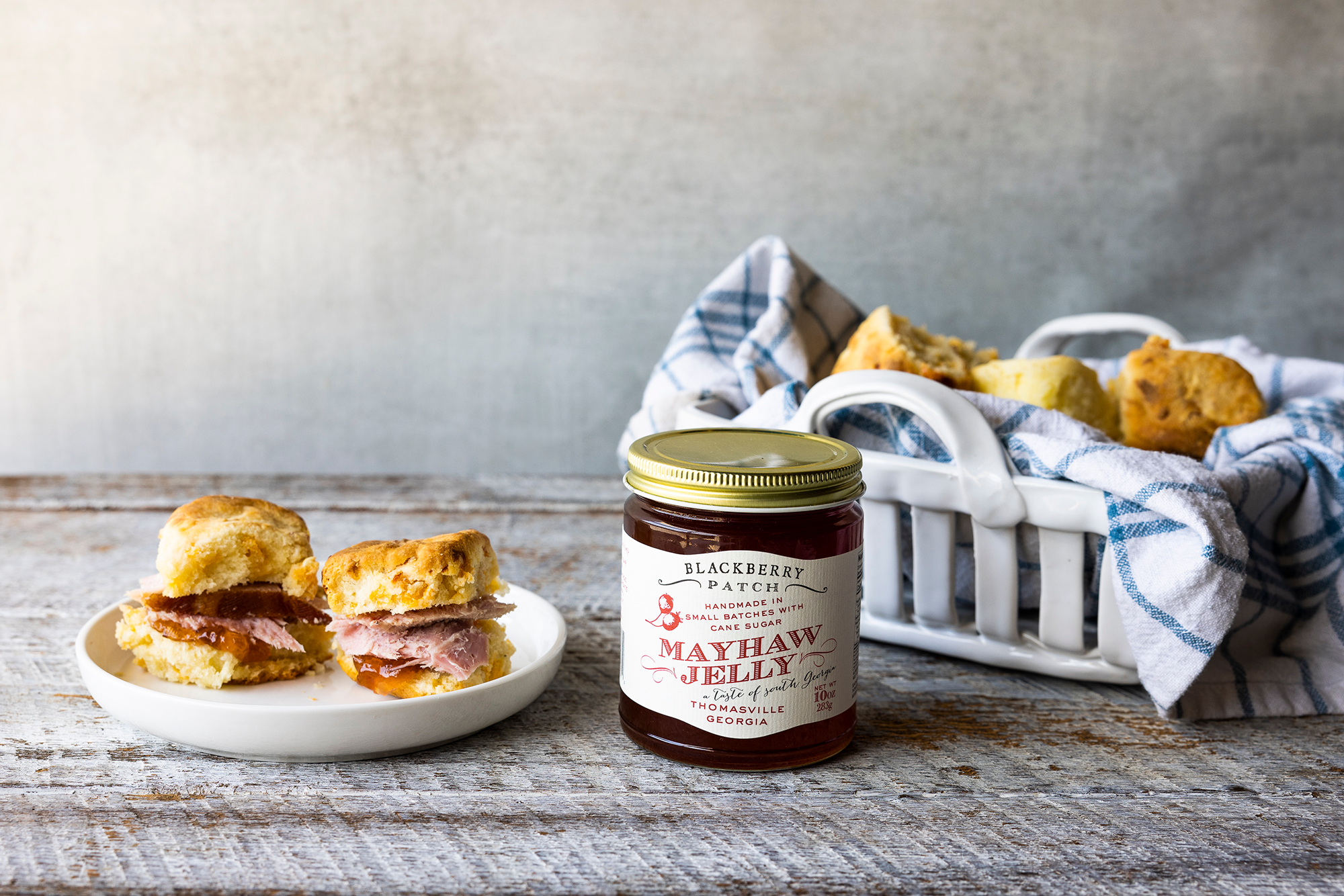 Ham Biscuits with Mayhaw Jelly