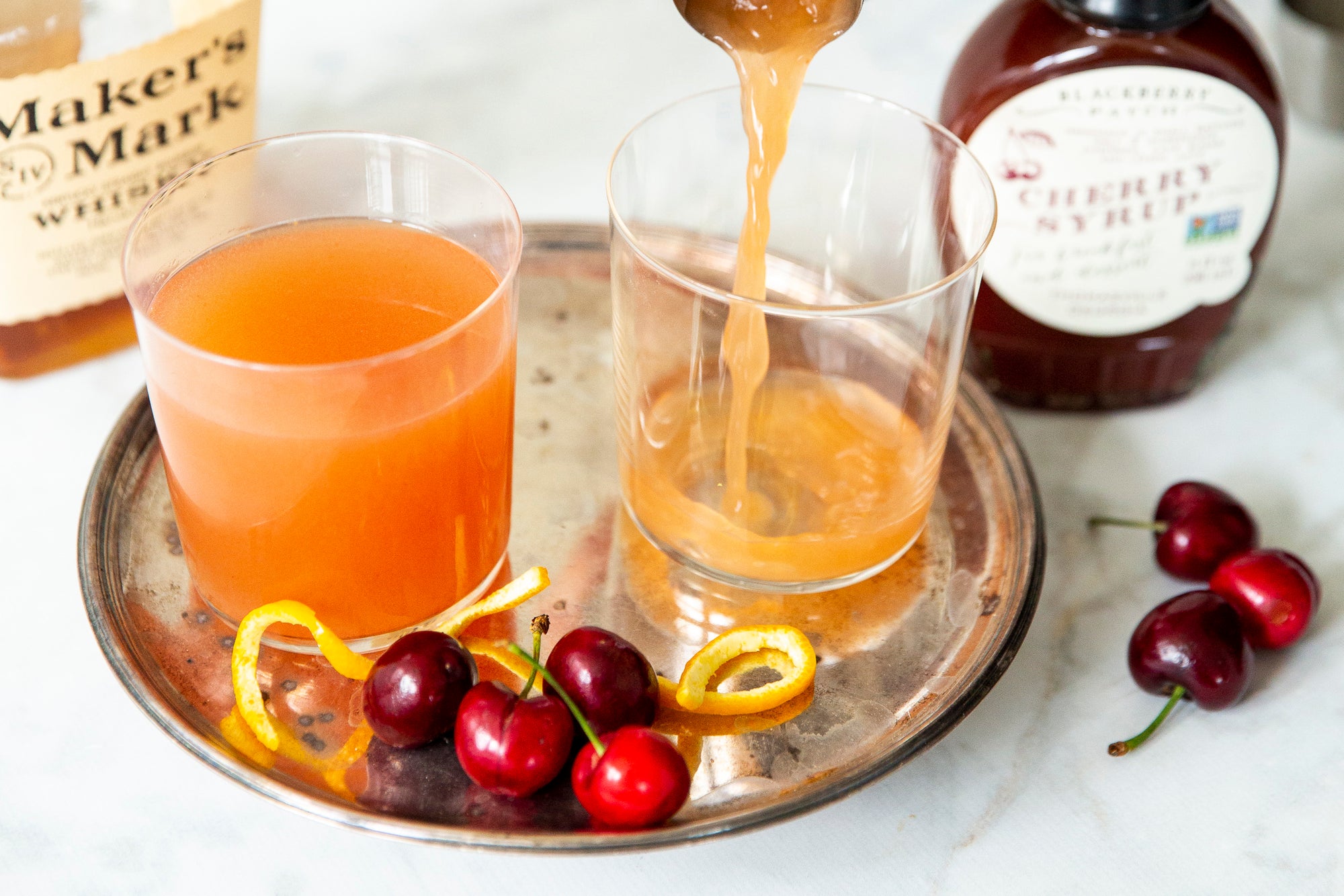 Recipe photo of Cherry Old Fashioned using Blackberry Patch Tart Cherry Syrup