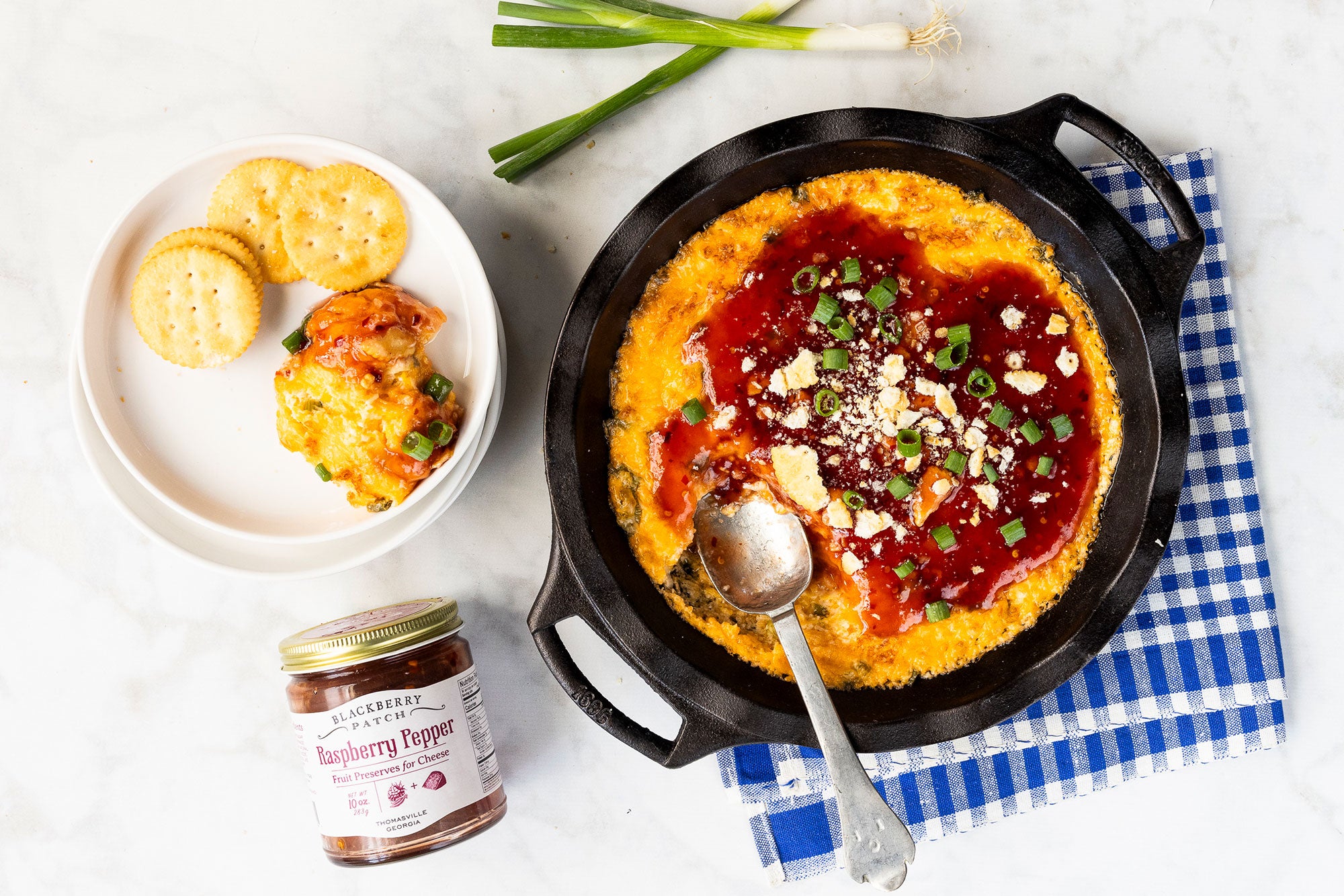 Cheese Dip with Raspberry Pepper Preserves