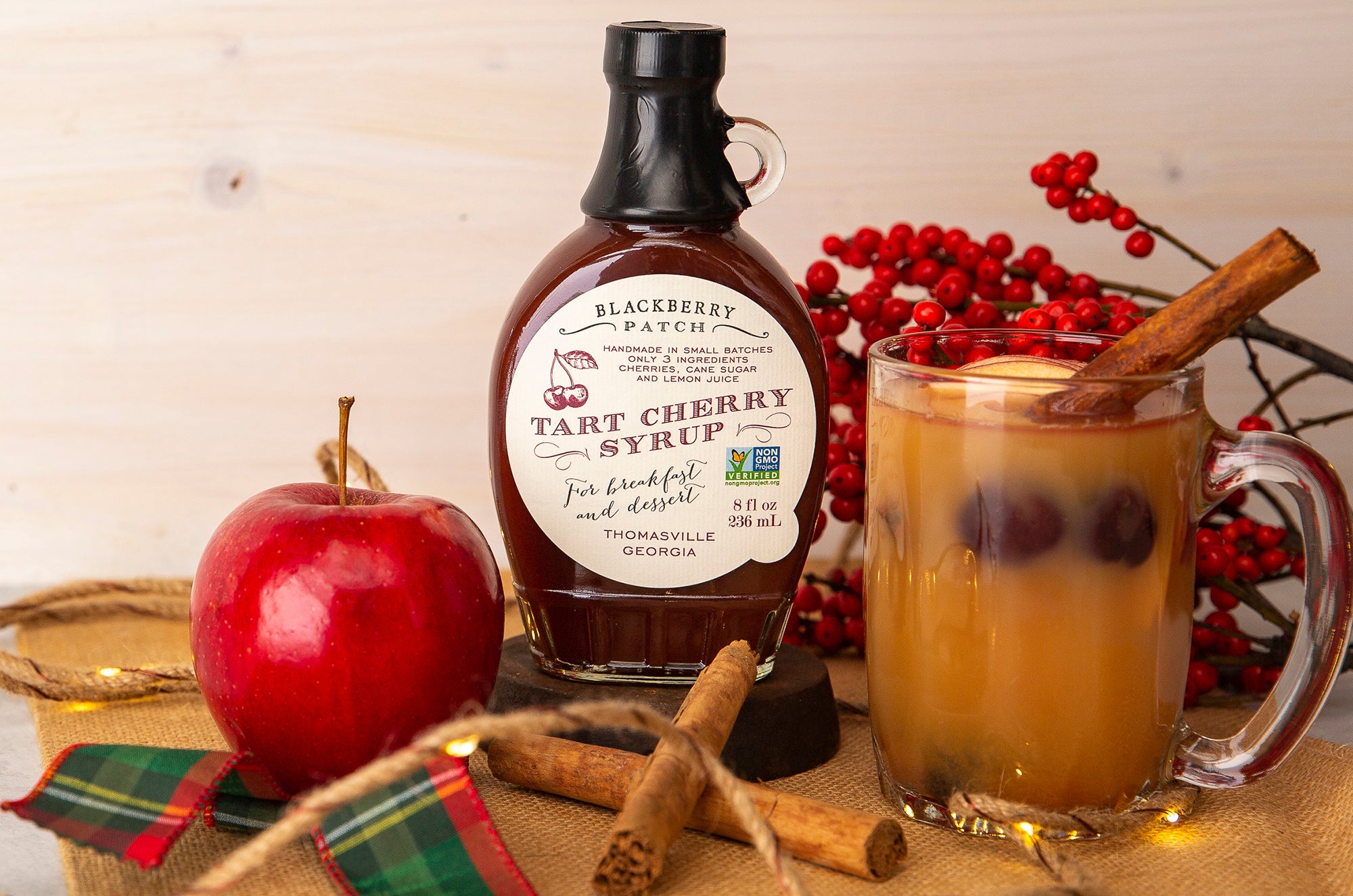 Recipe photo of Cherry Apple Cider using Blackberry Patch Premium Tart Cherry Syrup