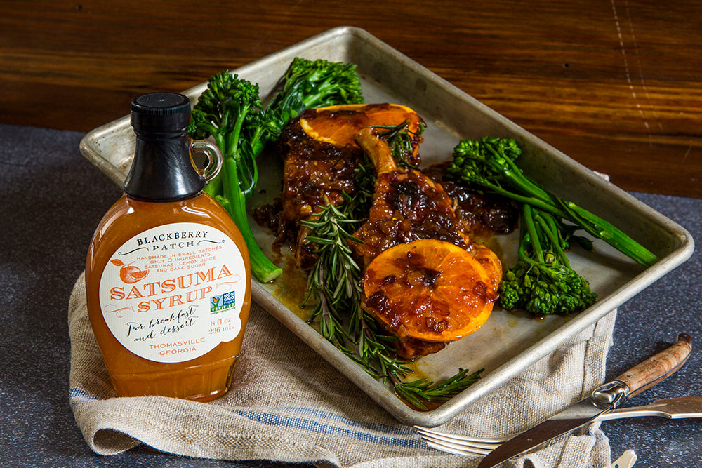 Satsuma Marinated Pork Chops Blackberry Patch Fruit Syrups, Preserves