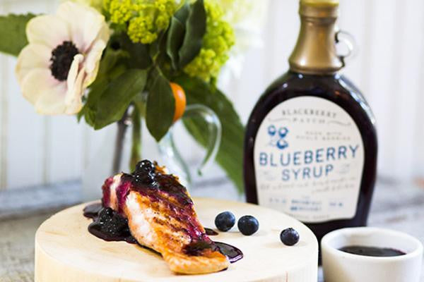 Recipe photo of Bourbon Salmon using Blackberry Patch Classic Blueberry Syrup