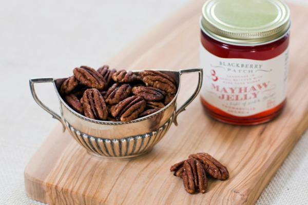 Recipe photo of Mayhaw Glazed Pecans using Blackberry Patch Mayhaw Jelly