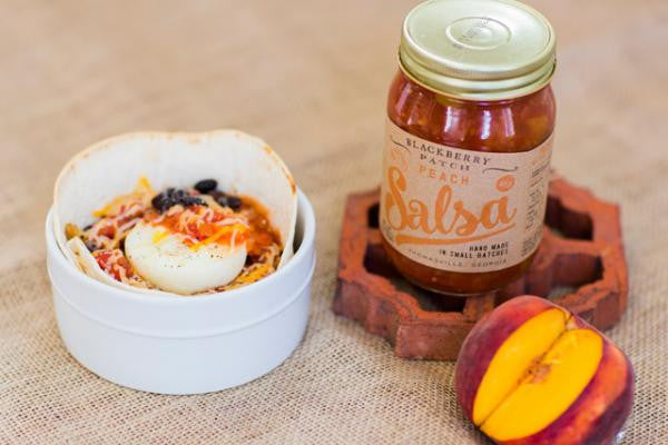 Recipe photo of Heuvos Rancheros using Blackberry Patch Peach Salsa