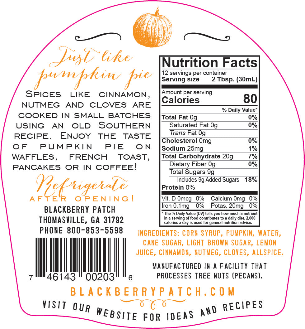Pumpkin Spice Classic Syrup - Blackberry Patch Fruit Syrups, Preserves and Condiments Pumpkin Spice Classic Syrup - Blackberry Patch Fruit Syrups, Preserves and Condiments