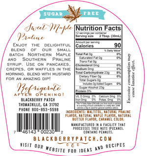 Sugar Free Maple Praline Flavored Syrup