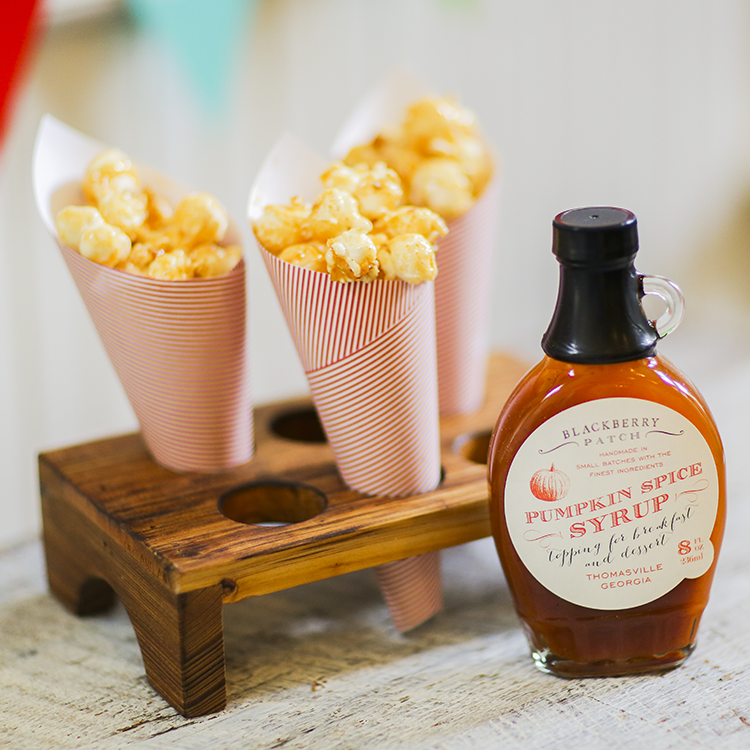 Recipe photo of Pumpkin Marshmallow Popcorn. 